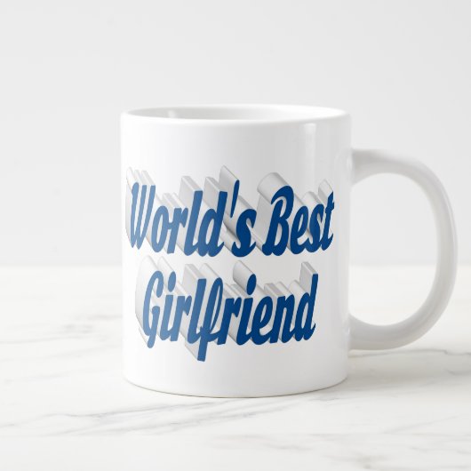 海の青とガールフレンド半タイポグラフィ ジャンボコーヒーマグカップ (右)