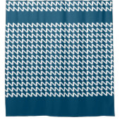 海の青とモダン白の鋭い波 シャワーカーテン (正面)