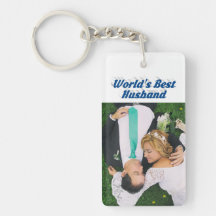 海の青と夫の写真文字