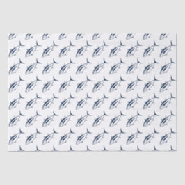 海の青と白がかわいいアルバコアのマグロ 薄葉紙