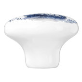 海の青と白のデルフトスタイル帆船 セラミックノブ (側面)