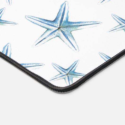海の青と白のヒトデかわいい デスクマット (コーナー)