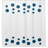 海の青と白モダンの泡点 シャワーカーテン (正面)