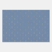 海の青と金ゴールドの乗馬のトライデントマーメイドはかりで測 ラッピングペーパーシート (正面3)