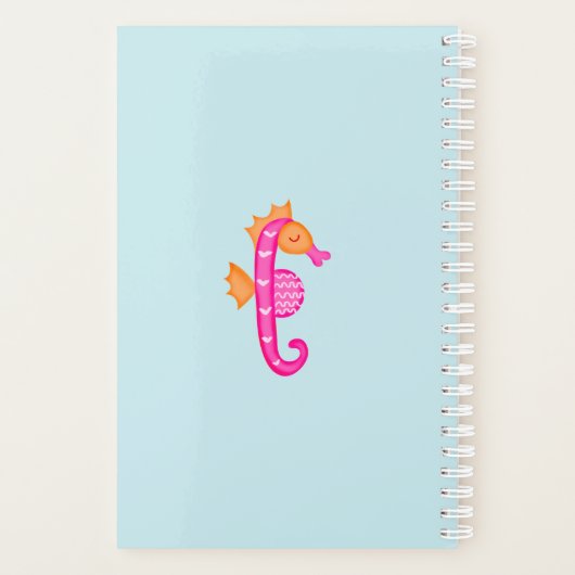 海の青の下の人魚パーソナライズされた プランナー手帳 (裏面)