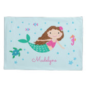 海の青の下の人魚パーソナライズされた 枕カバー (裏面)