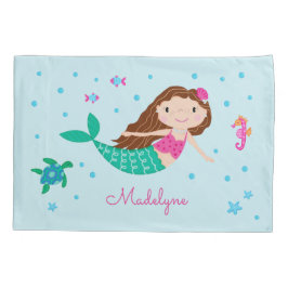 海の青の下の人魚パーソナライズされた 枕カバー