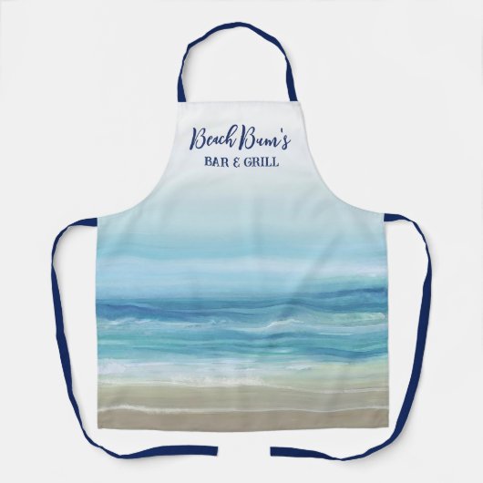 海の青の水の色の海波沿岸 エプロン (正面)