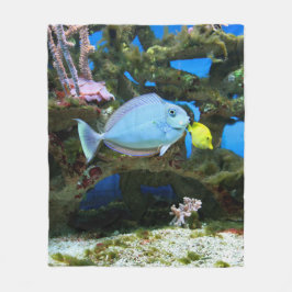 海の青の魚 フリースブランケット