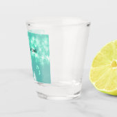 海の青シンプル輝きの輝く星があなたのテキストを追加 ショットグラス (右)