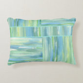海の青緑の水彩画の抽象芸術 アクセントクッション (正面)