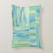 海の青緑の水彩画の抽象芸術 アクセントクッション (正面(垂直))