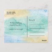 海の青金ゴールド写真結婚の感謝のポストカード ポストカード (裏面)