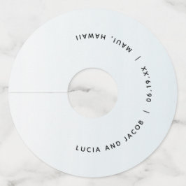 海の青 水彩 デスティネーション ウェディング オーダーメイド ワイングラスタグ