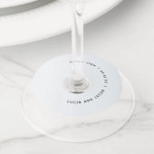 海の青 水彩 デスティネーション ウェディング オーダーメイド ワイングラスタグ (クローズアップ)