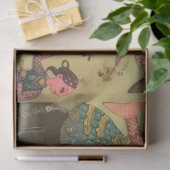 海の風変わりコラージュの下の女性の女の子 薄葉紙 (ギフト)