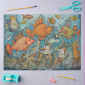 海の風変わり漫画の下で子供のコラージュの分離 薄葉紙 (クラフト)