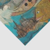 海の風変わり漫画の下で子供のコラージュの分離 薄葉紙 (詳細)