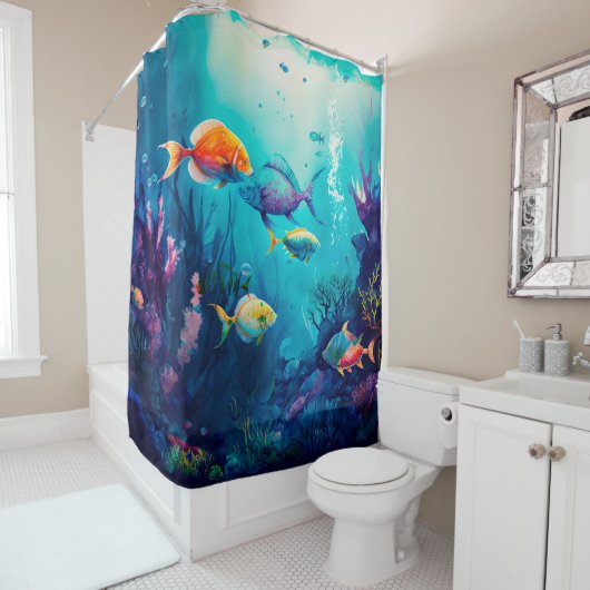 海の風景の下で シャワーカーテン (インサイチュ)