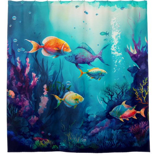 海の風景の下で シャワーカーテン (正面)