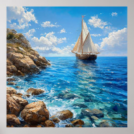 ⛵ 海の風景帆船海洋壁アートデコール 🌊✨ ポスター