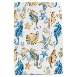 海の馬とヒトデ ミディアムペーパーバッグ