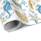 海の馬とヒトデ ラッピングペーパー (ロールコーナー)