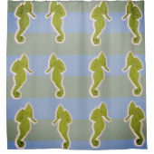海の馬7ストライプ人アートシャワーカーテン シャワーカーテン (正面)
