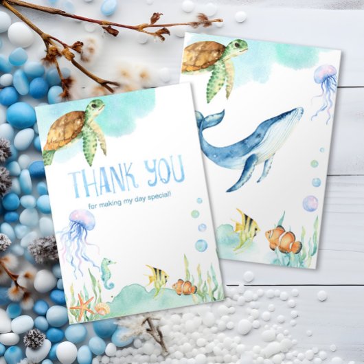 海の魅力的海の友人に感謝 サンキューカード
