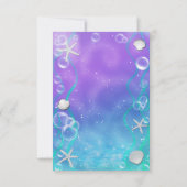 海の魅惑されたパーティーテーブル番号カードの下 招待状 (裏面)