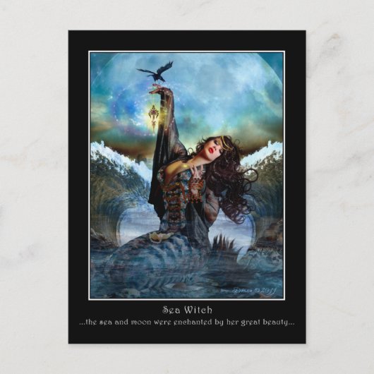 海の魔女デジタルアートポストカード ポストカード (正面)
