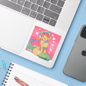 海の魔女「海の魔女」かわいいアニメ怪女 シール (ノートパソコンとiPhone)