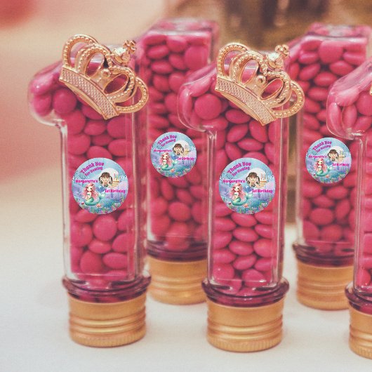 海の魔法の人魚の写真の下ガーリーで ラウンドシール