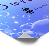 海の魔法の泡の下でパーティー歓迎のサイン ポスター (角)