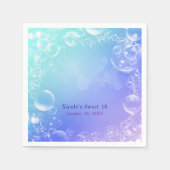 海の魔法の泡の下カスタムパーティー スタンダードカクテルナプキン (正面)