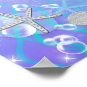 海の魔法の誕生日パーティバナーの下 ポスター (角)