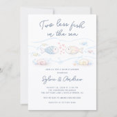 海の魚がふたり減る カップルシャワーの招待状 招待状 (正面)