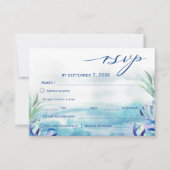 海の魚がふたり減る サマウェディングの出欠確認カード (正面)