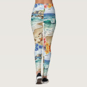 海の魚が砂模様を横切る レギンス (裏面)