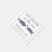 海の魚が2匹減った カップルシャワー スタンダードカクテルナプキン (角)