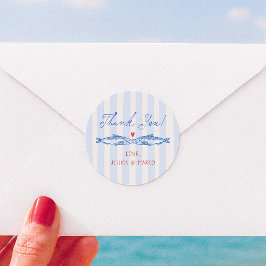 海の魚が2匹減った ブライダルシャワーのサンクスギフト ラウンドシール
