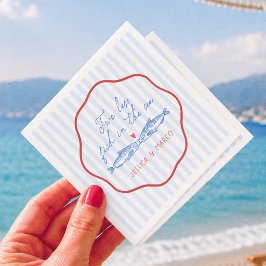 海の魚が2匹減った! ブライダルシャワー スタンダードカクテルナプキン
