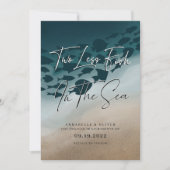 海の魚が2匹減る |フォト婚約 案内状 (正面)