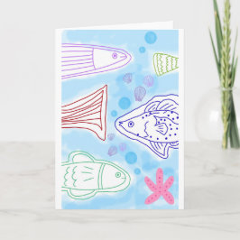 海の魚たちのアート カード