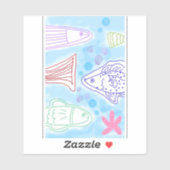 海の魚たちのアート シール (シート)