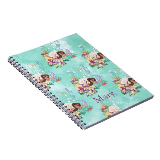 海の魚の下にピンク色の人魚が可愛い ノートブック (右側)