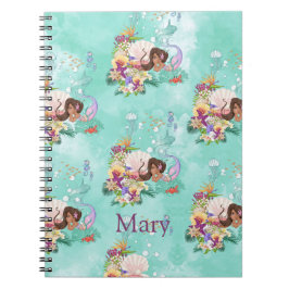 海の魚の下にピンク色の人魚が可愛い ノートブック