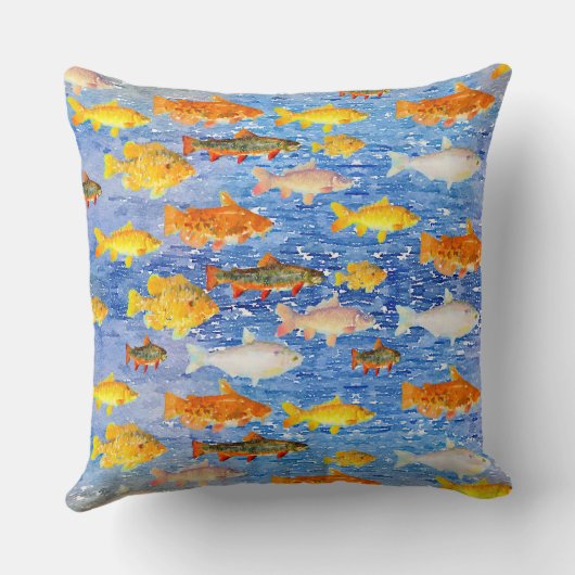 海の魚の群れ クッション (裏面)