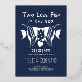 海の魚の航海士 カップルシャワー 箔招待状 (正面)