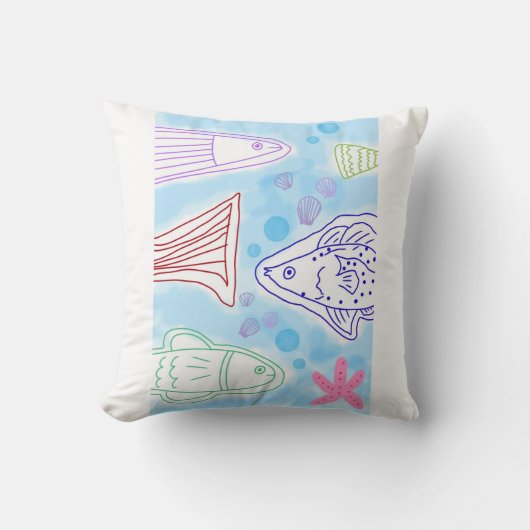 海の魚の芸術 クッション (正面)